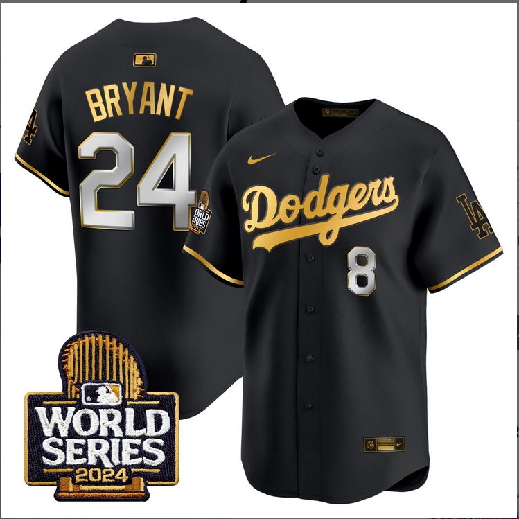 Men MLB Los Angeles Dodgers #24 Bryant black 2024 World Series Champions Patch Limited Jersey20241105->los angeles dodgers->MLB Jersey